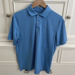 vineyard vines stripe blue polo